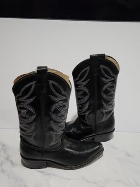 Iron Age Black Western Cowboy Boots Good Condition Made In USA